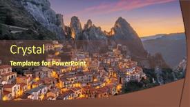  Presentation with compass italy - Presentation design having castelmezzano-italy-in-the-basilicata background and a tawny brown colored foreground