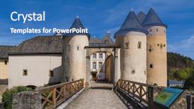  Presentation with luxembourg - Amazing presentation design having castelos - bourglinster castle in luxembourg backdrop and a ocean colored foreground