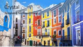  Presentation with mediterranean - Colorful slide deck enhanced with castillo - colors of mediterranean towns series backdrop and a light blue colored foreground