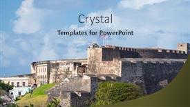  Presentation with san juan puerto rico - PPT theme with castillo-san-cristobal-in-san background and a light blue colored foreground