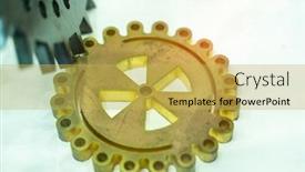  Presentation with parts - PPT theme enhanced with casting-iron-parts background and a yellow colored foreground