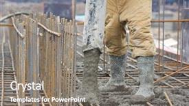  Presentation with builder - Theme with truck mounted concrete pump background and a gray colored foreground