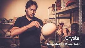  Presentation with special childrens - Slide deck consisting of alginate - man working in a prosthetic background and a coral colored foreground