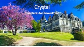  Presentation with gothic architecture castles - Presentation design consisting of romantic beautiful castles of france background and a ocean colored foreground