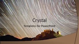  Presentation with starry night - Audience pleasing PPT layouts consisting of castle - starry night in august backdrop and a light gray colored foreground