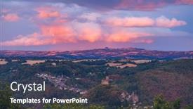  Presentation with village - PPT layouts having castle-and-village-in-najac background and a tawny brown colored foreground