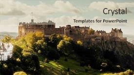  Presentation with united kingdom - Slide deck with stronghold - edinburgh castle as the famous background and a soft green colored foreground