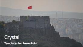  Presentation with romania history hunyad castle - Beautiful theme featuring castle at evening ankara - turk backdrop and a dark gray colored foreground