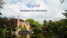  Presentation with belgium - Presentation theme with castle-at-the-minnewater background and a sky blue colored foreground