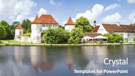  Presentation with bavaria - Theme with castle blutenburg in munich bavaria germany in june 2013 background and a ocean colored foreground