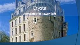  Presentation with france - Cool new PPT theme with castle-brissac-quince-pays-de backdrop and a teal colored foreground