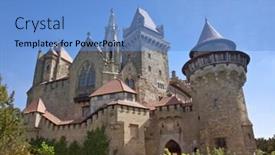  Presentation with castle - Amazing presentation theme having castle-burg-kreuzenstein-in-austria backdrop and a light blue colored foreground