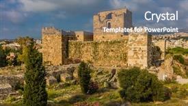  Presentation with middle east - Colorful PPT layouts enhanced with castle byblos jbeil in lebanon backdrop and a ocean colored foreground