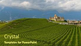  Presentation with castle - Theme featuring castle-chateau-d-aigle background and a tawny brown colored foreground