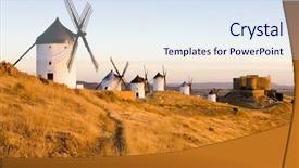  Presentation with windmills - Colorful slide set enhanced with  backdrop and a  colored foreground
