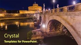  Presentation with rome italy - PPT theme having castle-de-sant-angelo background and a tawny brown colored foreground