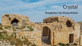  Presentation with middle east - Slides with castle fortress jordan middle east background and a light blue colored foreground