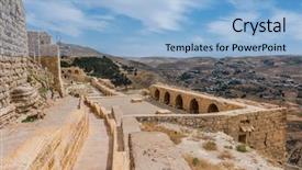  Presentation with middle east - Colorful slide deck enhanced with castle fortress jordan middle east backdrop and a light blue colored foreground