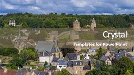  Presentation with france - Slide set with castle of fougeres in brittany background and a  colored foreground