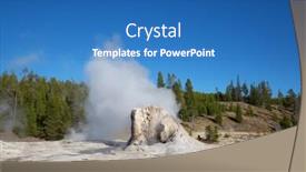  Presentation with yellowstone - Slide deck enhanced with castle geyser eruption in the yellowstone national park usa background and a teal colored foreground