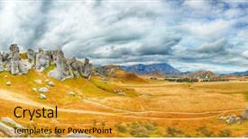  Presentation with maori new zealand native bush - Colorful presentation design enhanced with castle hill southern alps arthurs backdrop and a gold colored foreground