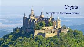  Presentation with castle - Theme having castle hohenzollern in germany background and a sky blue colored foreground