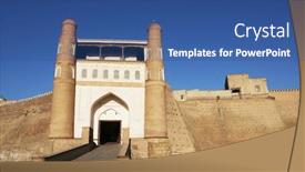  Presentation with castle - Beautiful presentation featuring castle in bukhara backdrop and a ocean colored foreground