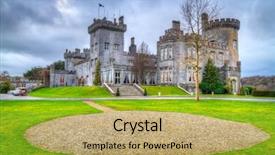  Presentation with ireland rivers - Presentation theme featuring castle in co clare ireland background and a gold colored foreground