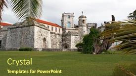  Presentation with colonial - PPT theme enhanced with castle-in-colonial-havana background and a  colored foreground