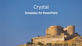  Presentation with castle - Presentation enhanced with castle-in-cosuegra-castilla-la background and a teal colored foreground