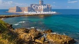  Presentation with castle - Presentation theme featuring castle-in-isola-di-capo background and a  colored foreground