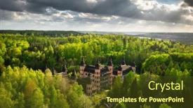  Presentation with forests - Slides with castle-in-lapalice-surrounded background and a tawny brown colored foreground
