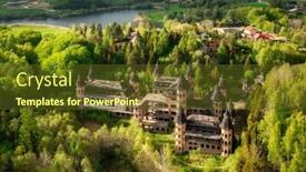  Presentation with forests - Presentation theme enhanced with castle-in-lapalice-surrounded background and a tawny brown colored foreground