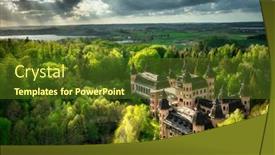  Presentation with forests - Presentation theme consisting of castle-in-lapalice-surrounded background and a tawny brown colored foreground