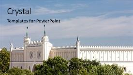  Presentation with poland - Presentation theme consisting of castle-in-lublin-lublin-voivodeship background and a light blue colored foreground