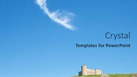  Presentation with castle - Amazing presentation theme having castle-in-medinaceli-soria-province backdrop and a light blue colored foreground
