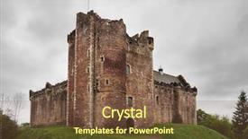  Presentation with corner - Beautiful presentation theme featuring castle is a medieval stronghold backdrop and a tawny brown colored foreground