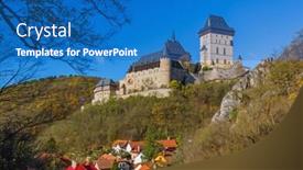  Presentation with czech republic - Slide set consisting of castle-karlstejn-in-czech-republic background and a teal colored foreground