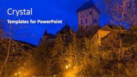  Presentation with czech republic - Audience pleasing slide set consisting of castle-karlstejn-in-czech-republic backdrop and a cobalt blue colored foreground