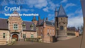  Presentation with castle - Slide deck consisting of castle-kasteel-heeswijk-in-netherlands background and a teal colored foreground