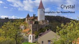  Presentation with czech republic - PPT theme with castle krivoklat in czech republic background and a  colored foreground