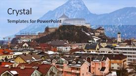  Presentation with mughal art and architecture - PPT theme enhanced with castle kufstein in austria - architecture background and a light blue colored foreground
