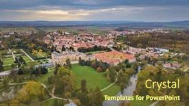  Presentation with czech republic - Slides having castle-lednice-in-czech-republic background and a tawny brown colored foreground