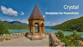  Presentation with war terror pakistan - PPT layouts consisting of castle located on georgian war background and a teal colored foreground