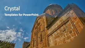  Presentation with war - Colorful slides enhanced with castle located on georgian war backdrop and a teal colored foreground