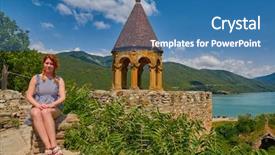  Presentation with road safety young drivers - Audience pleasing theme consisting of castle located on georgian war backdrop and a teal colored foreground