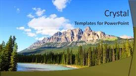  Presentation with banff national park - Cool new PPT layouts with castle mountain banff national park backdrop and a light blue colored foreground