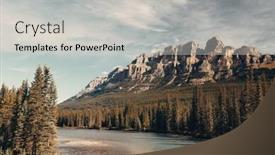  Presentation with banff national park - Amazing slide set having castle mountain with creek in banff national park in canada backdrop and a light gray colored foreground