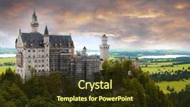  Presentation with castle - Slides featuring castle neuschwanstein at sunset background and a tawny brown colored foreground
