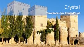  Presentation with spain - Audience pleasing slide set consisting of castle-of-ampudia-castile backdrop and a teal colored foreground